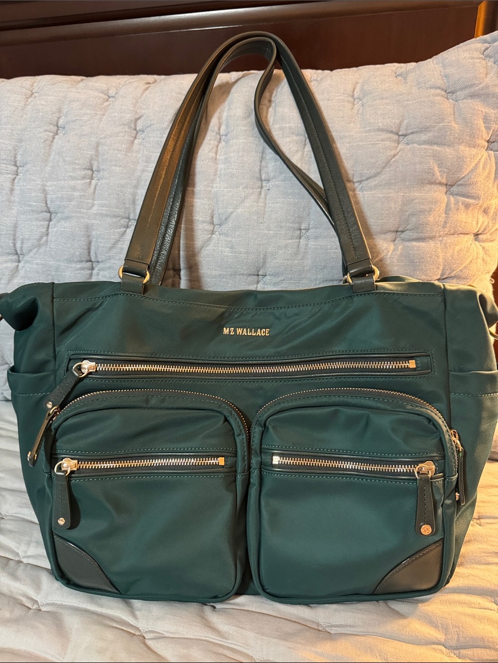 MZ Wallace Tribeca Traveler Tote in Green - Picture 1 of 10